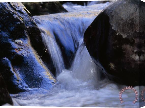 Raymond Gehman Water Cascading Over Smooth Rocks in The Whitewater River Stretched Canvas Print / Canvas Art