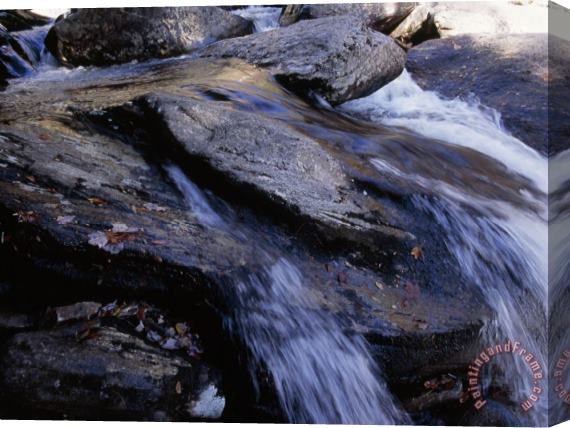 Raymond Gehman Water Cascading Over Stones in The Whitewater River Stretched Canvas Painting / Canvas Art