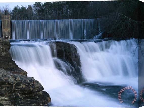 Raymond Gehman Waterfall in Desoto State Park Stretched Canvas Painting / Canvas Art