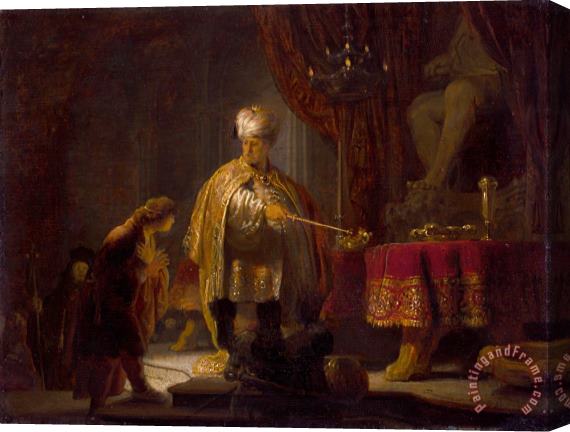 Rembrandt Harmensz van Rijn Daniel And Cyrus Before The Idol Bel Stretched Canvas Painting / Canvas Art