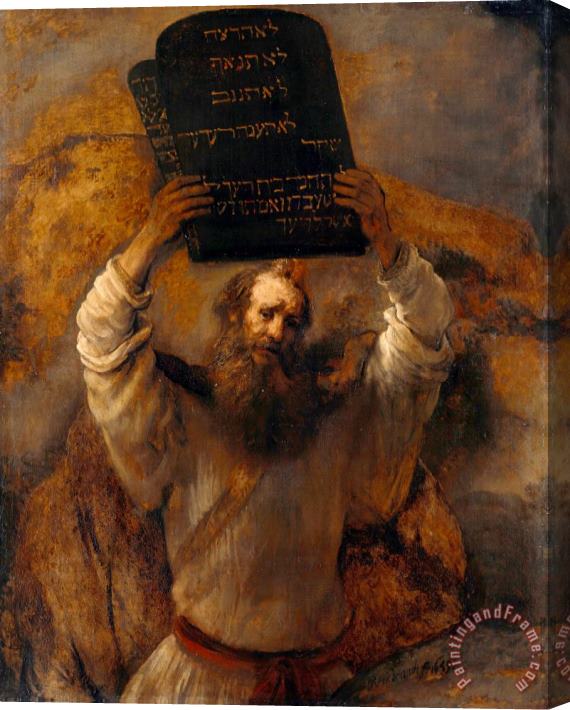 Rembrandt Harmensz van Rijn Moses with The Ten Commandments Stretched Canvas Print / Canvas Art