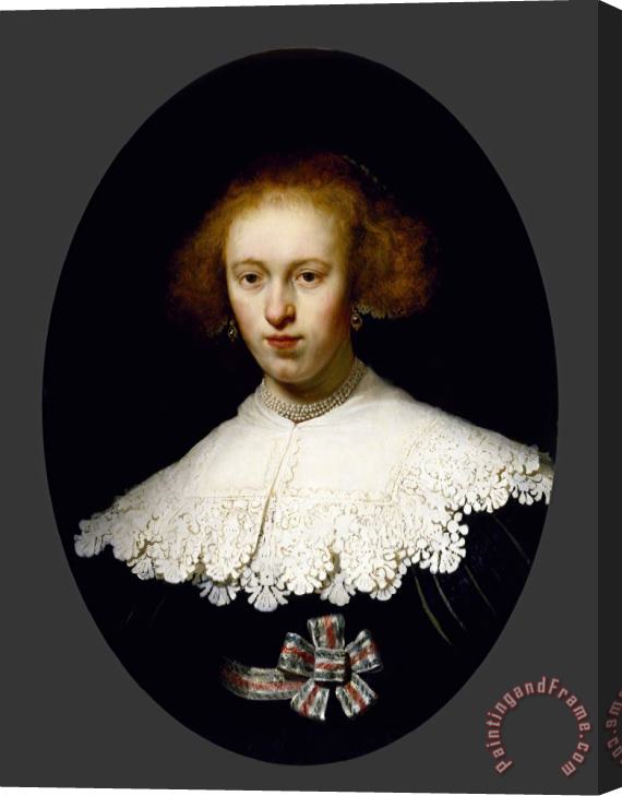 Rembrandt Harmensz van Rijn Portrait of a Young Woman Stretched Canvas Painting / Canvas Art