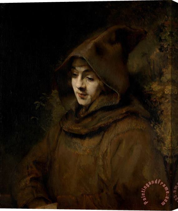Rembrandt Harmensz van Rijn Rembrandt's Son Titus in a Monk's Habit Stretched Canvas Painting / Canvas Art