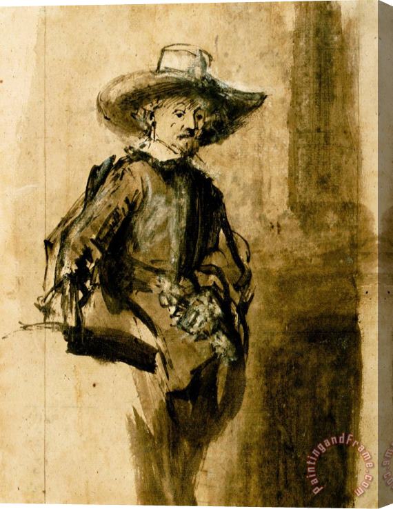 Rembrandt Harmensz van Rijn Study for One of The Syndics, Volkert Jansz. Stretched Canvas Print / Canvas Art