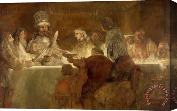 Rembrandt Harmensz van Rijn The Conspiracy of The Batavians Under Claudius Civilis Stretched Canvas Painting / Canvas Art