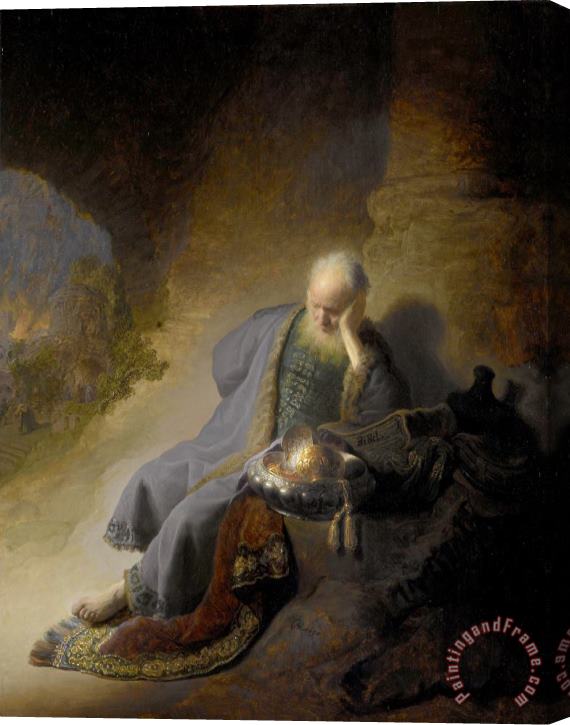 Rembrandt Jeremiah Lamenting The Destruction of Jerusalem Stretched Canvas Print / Canvas Art