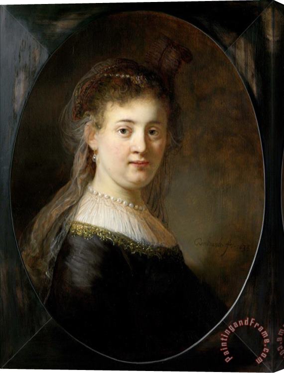 Rembrandt Portrait of Saskia Van Uylenburgh (16121642) Stretched Canvas Print / Canvas Art