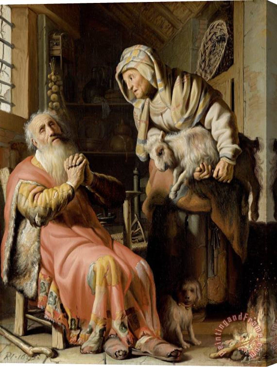 Rembrandt Tobit And Anna with a Kid Stretched Canvas Print / Canvas Art