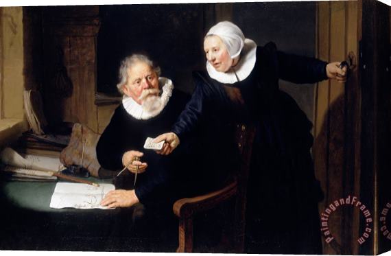 Rembrandt van Rijn The Shipbuilder And His Wife Jan Rijcksen And His Wife Griet Jans 1633 Stretched Canvas Painting / Canvas Art
