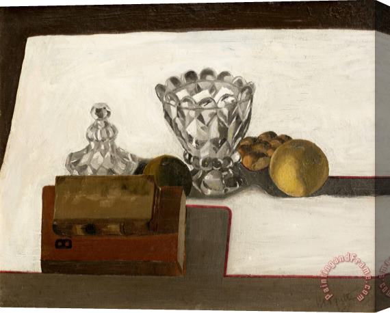 rene magritte Sugar Bowl with Fruit And Books, 1923 Stretched Canvas Painting / Canvas Art