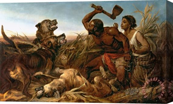 Richard Ansdell The Hunted Slaves Stretched Canvas Print / Canvas Art