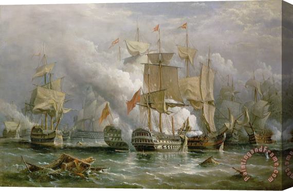 Richard Bridges Beechey The Battle of Cape St Vincent Stretched Canvas Painting / Canvas Art