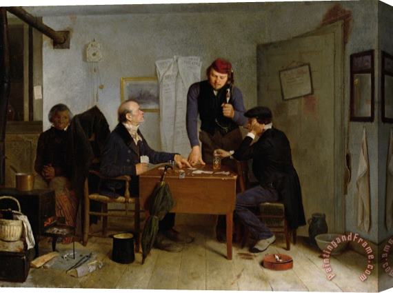 Richard Caton Woodville The Card Players Stretched Canvas Print / Canvas Art