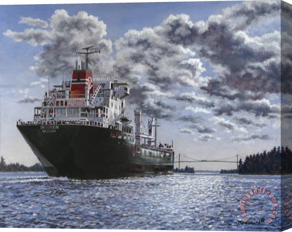 Richard De Wolfe Freighter Inviken Stretched Canvas Painting / Canvas Art