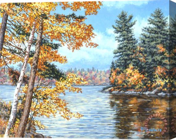 Richard De Wolfe Golden Lake Stretched Canvas Painting / Canvas Art