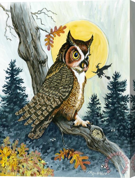 Richard De Wolfe Hooty Hoot Stretched Canvas Painting / Canvas Art