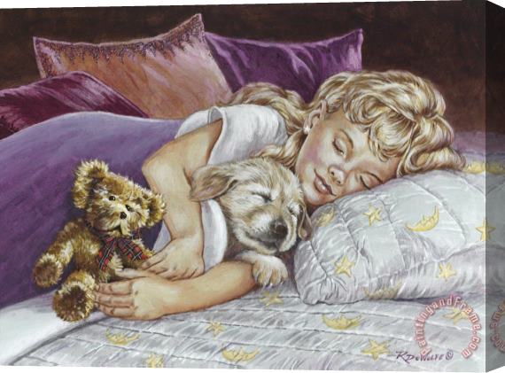 Richard De Wolfe Puppy Love Stretched Canvas Painting / Canvas Art