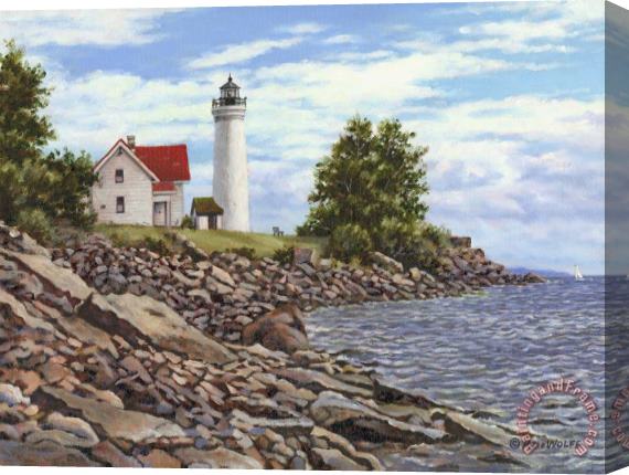 Richard De Wolfe Tibbetts Point Lighthouse Stretched Canvas Painting / Canvas Art