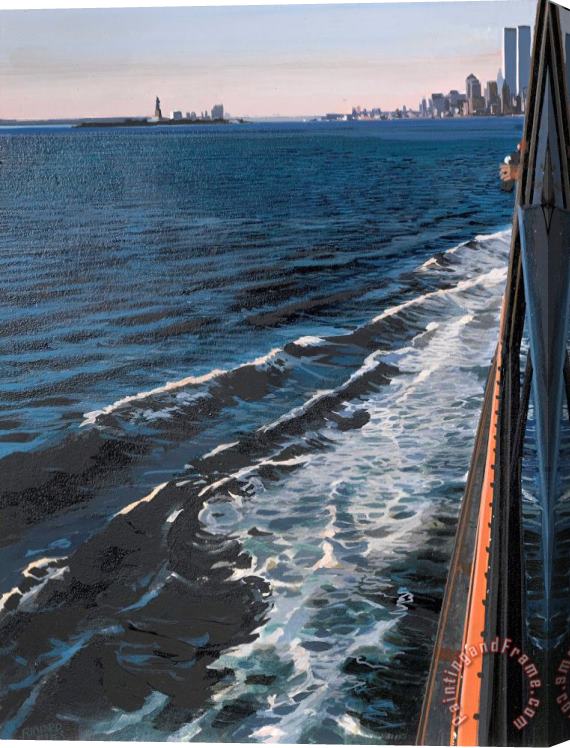 Richard Estes Staten Island Ferry with View of Manhattan II Stretched Canvas Painting / Canvas Art