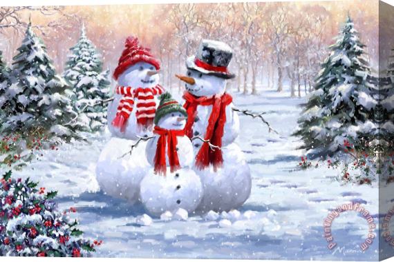 Richard Macneil Snow Family Stretched Canvas Painting / Canvas Art