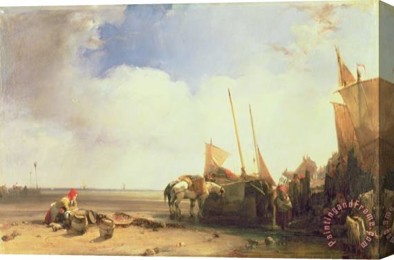 Richard Parkes Bonington Coastal Scene in Picardy Stretched Canvas Painting / Canvas Art