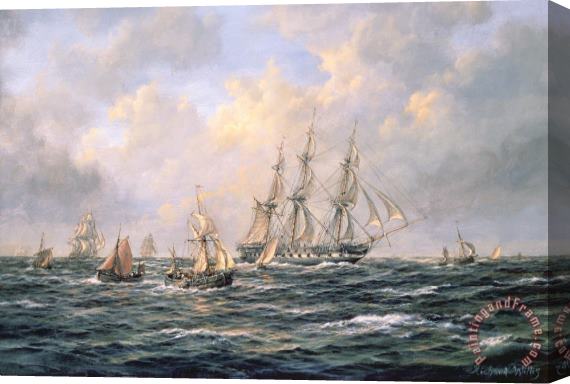 Richard Willis Convoy of East Indiamen amid Fishing Boats Stretched Canvas Painting / Canvas Art