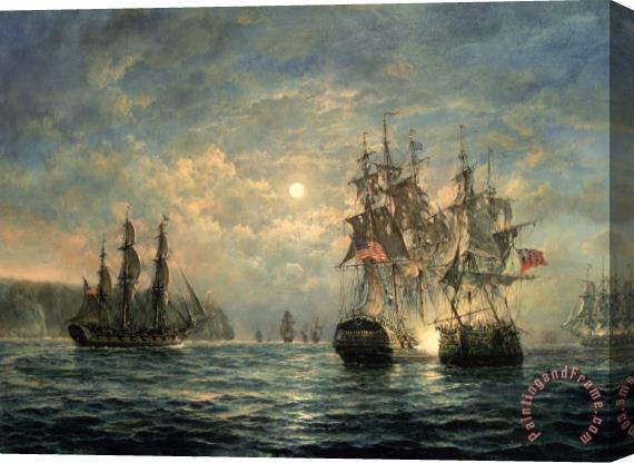 Richard Willis Engagement Between the 'Bonhomme Richard' and the ' Serapis' off Flamborough Head Stretched Canvas Print / Canvas Art