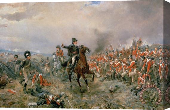 Robert Alexander Hillingford The Duke Of Wellington At Waterloo Stretched Canvas Painting / Canvas Art
