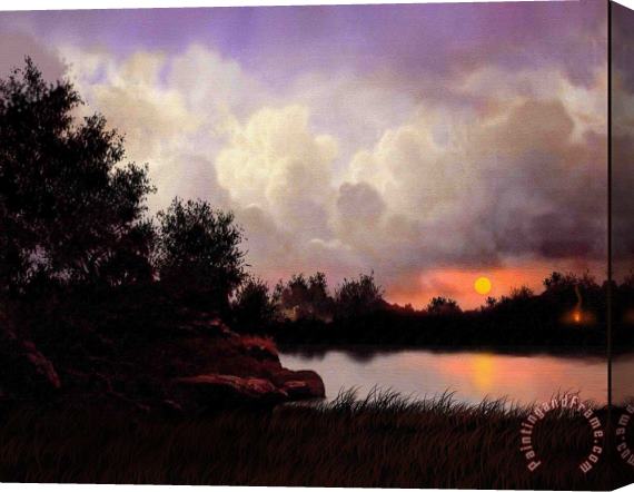 Robert Foster Red Sky Camp Stretched Canvas Painting / Canvas Art