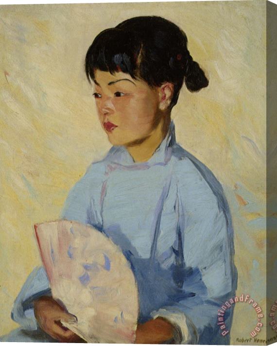 Robert Henri Chinese Girl with Fan Stretched Canvas Painting / Canvas Art