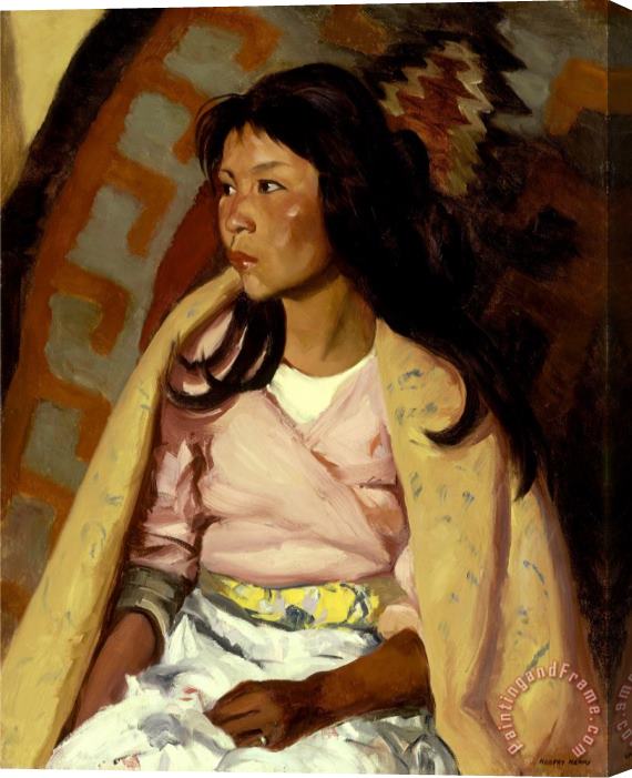 Robert Henri Indian Girl of Santa Clara Stretched Canvas Print / Canvas Art