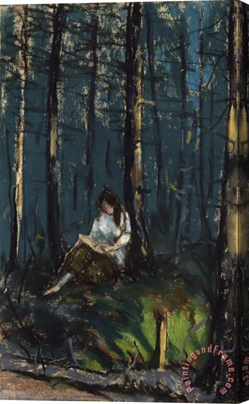 Robert Henri The Reader in The Forest Stretched Canvas Print / Canvas Art