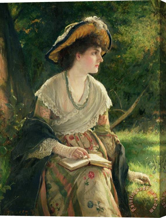 Robert James Gordon Woman Reading Stretched Canvas Painting / Canvas Art
