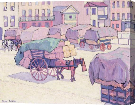 Robert Polhill Bevan Hay Carts - Cumberland Market Stretched Canvas Painting / Canvas Art