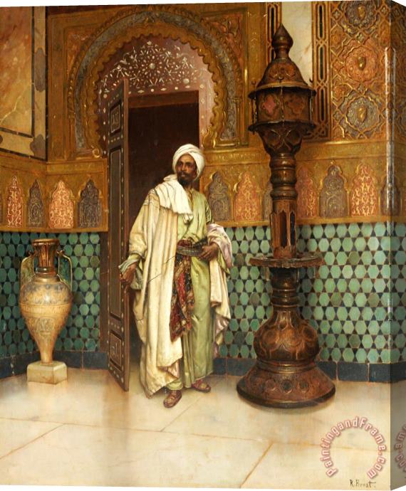 Rodolphe Ernst An Arab in a Palace Interior Stretched Canvas Painting / Canvas Art