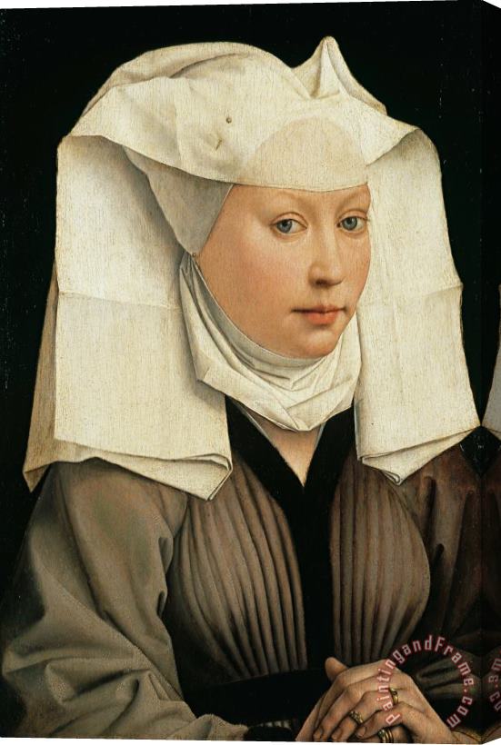 Rogier van der Weyden Portrait Of A Woman With A Winged Bonnet Stretched Canvas Painting / Canvas Art