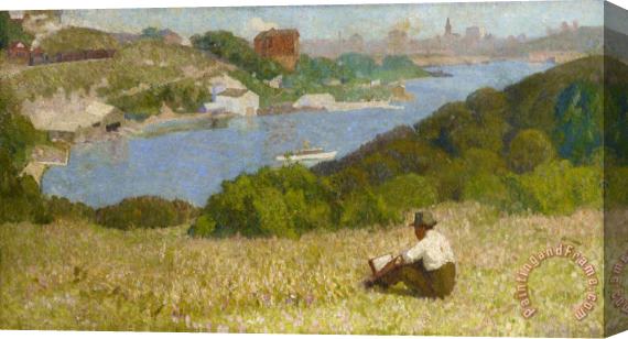 Roland Wakelin Down The Hills to Berry's Bay Stretched Canvas Painting / Canvas Art
