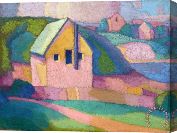 Roland Wakelin Syncromy in Orange Major Stretched Canvas Painting / Canvas Art