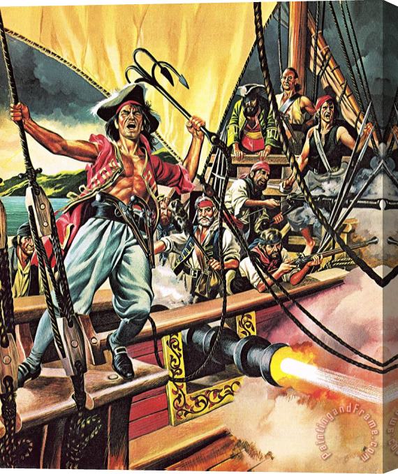 Ron Embleton Men Of The Jolly Roger Stretched Canvas Painting / Canvas Art