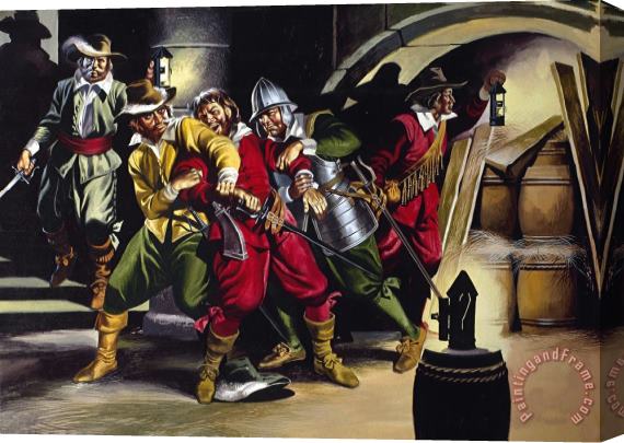 Ron Embleton The Gunpowder Plot Stretched Canvas Painting / Canvas Art