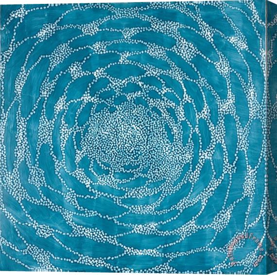 Ross Bleckner Blue Net Stretched Canvas Painting / Canvas Art