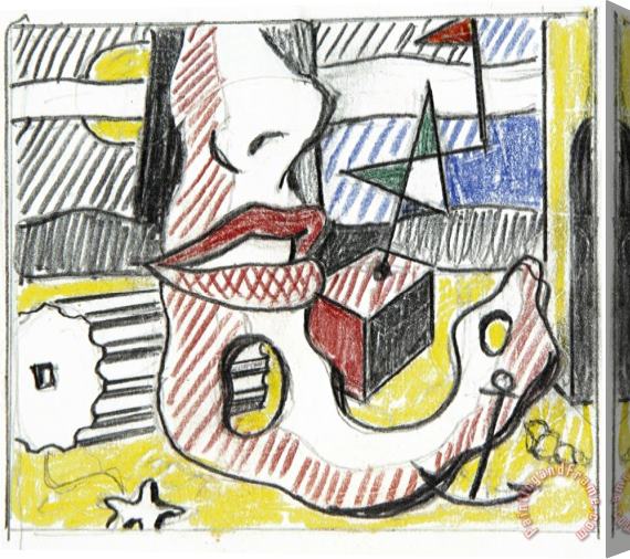 Roy Lichtenstein A Bright Night (study), 1978 Stretched Canvas Print / Canvas Art
