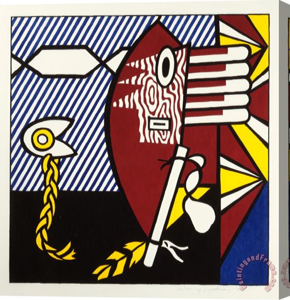 Roy Lichtenstein American Indian Theme I, 1980 Stretched Canvas Painting / Canvas Art