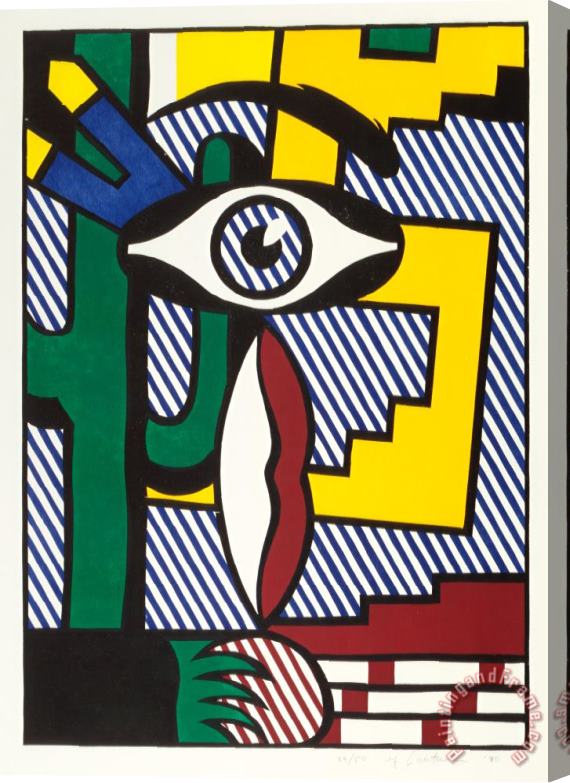 Roy Lichtenstein American Indian Theme Iii, 1980 Stretched Canvas Painting / Canvas Art