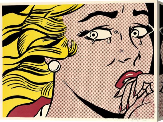 Roy Lichtenstein Crying Girl, Signed, 1963 Stretched Canvas Print / Canvas Art