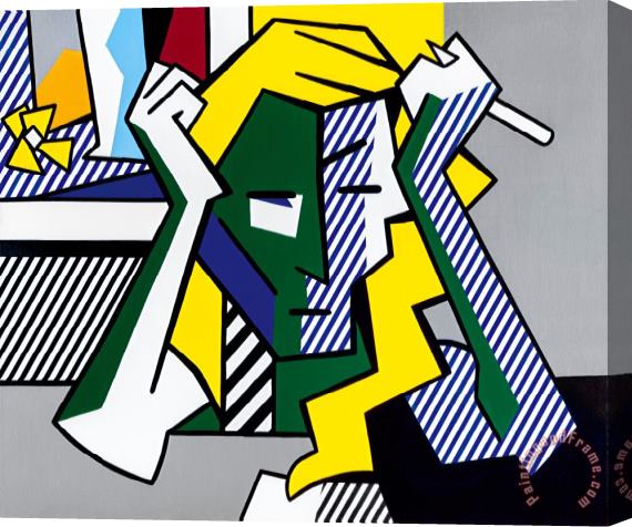 Roy Lichtenstein Deep in Thought, 1980 Stretched Canvas Painting / Canvas Art
