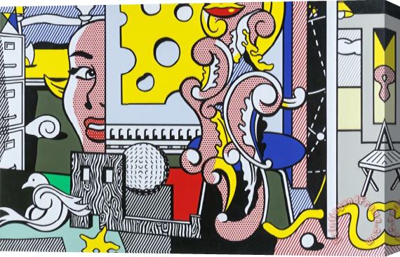 Roy Lichtenstein Go for Baroque Guggenheim Museum Exhibition Poster, 1993 Stretched Canvas Print / Canvas Art