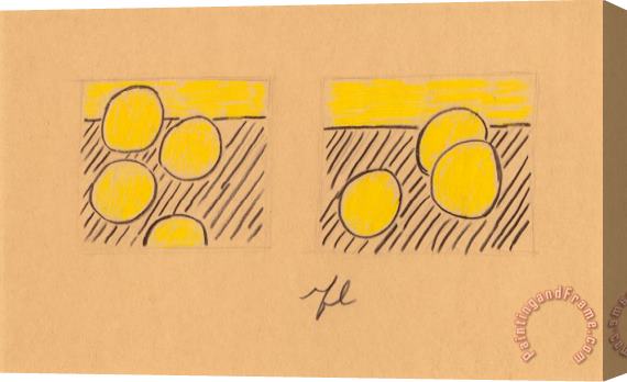 Roy Lichtenstein Grapefruit Diptych, 1972 Stretched Canvas Painting / Canvas Art