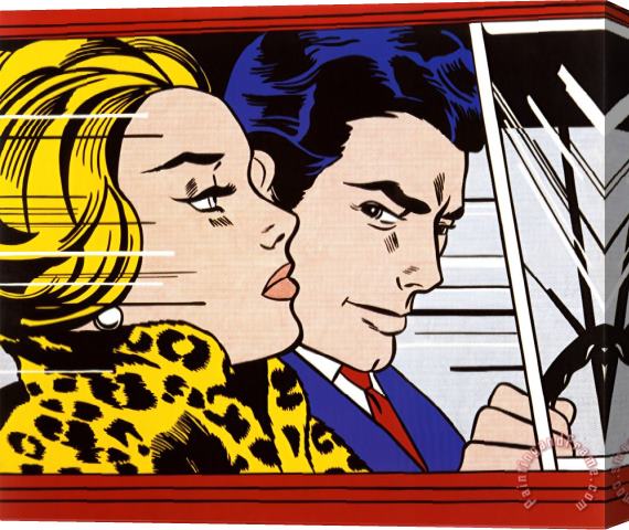 Roy Lichtenstein In The Car 1963 Stretched Canvas Painting / Canvas Art