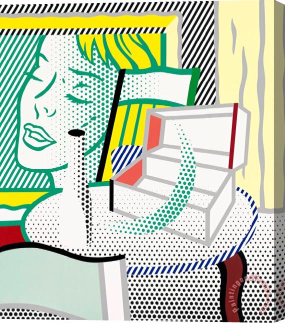 Roy Lichtenstein Interior with Painting And Still Life, 1997 Stretched Canvas Painting / Canvas Art